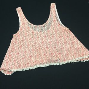 Papaya lace crop top tank small